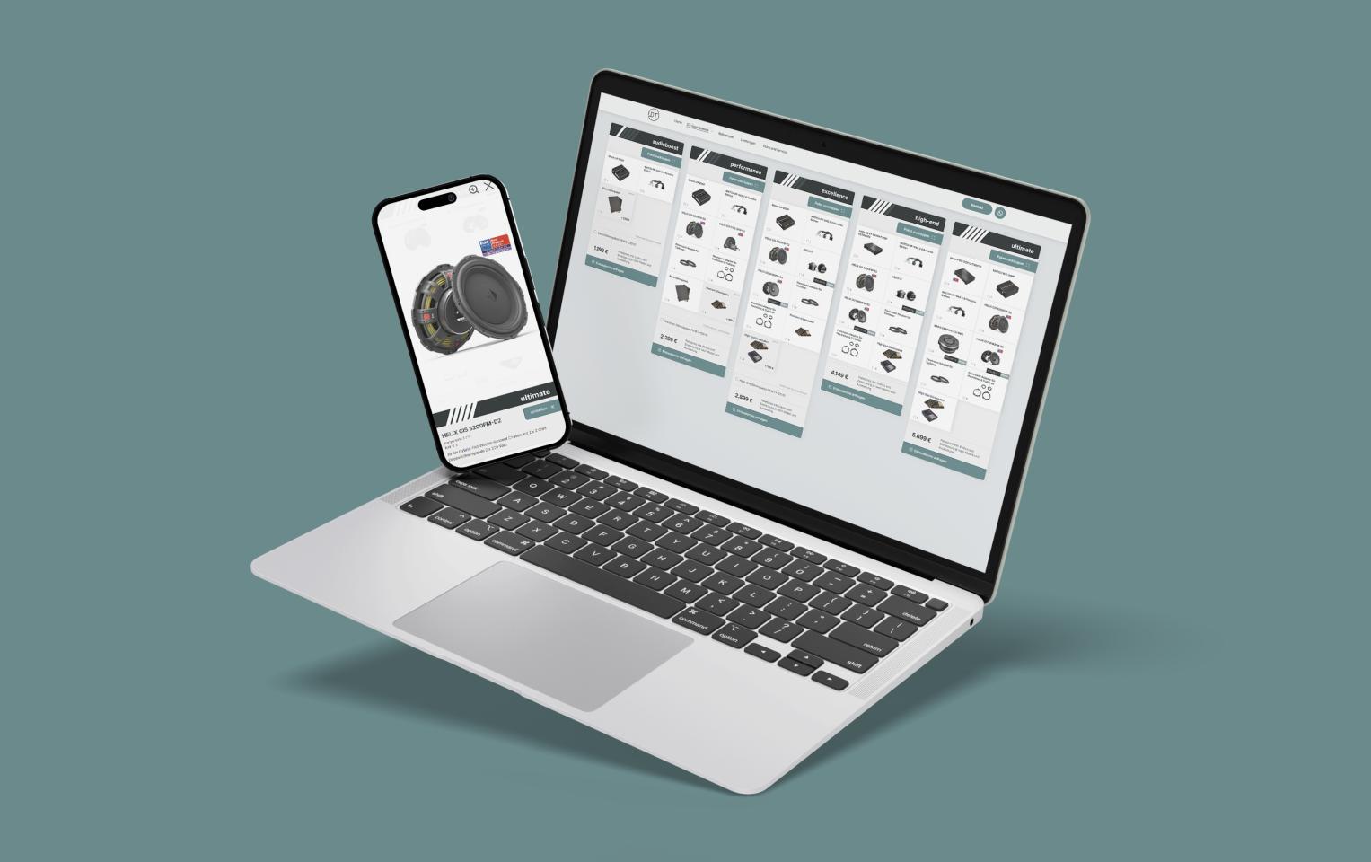 Mockup der Paketseite