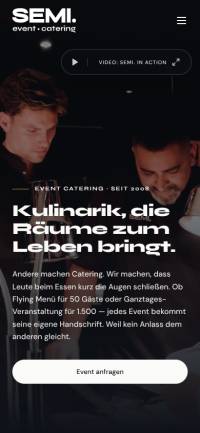 Mobile Frontend (Startseite mit Video-Hero)