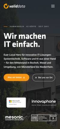 Mobile Frontend (Startseite)