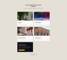 Locations-Übersicht: Villa Au und Partner-Locations, dazu Messecatering, weitere per Mehr-laden