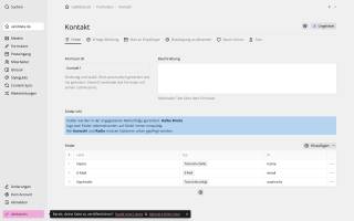 Kirby-Panel: Formular-Builder, die Redaktion baut Kampagnen-Formulare selbst, inklusive Mail-Einstellungen